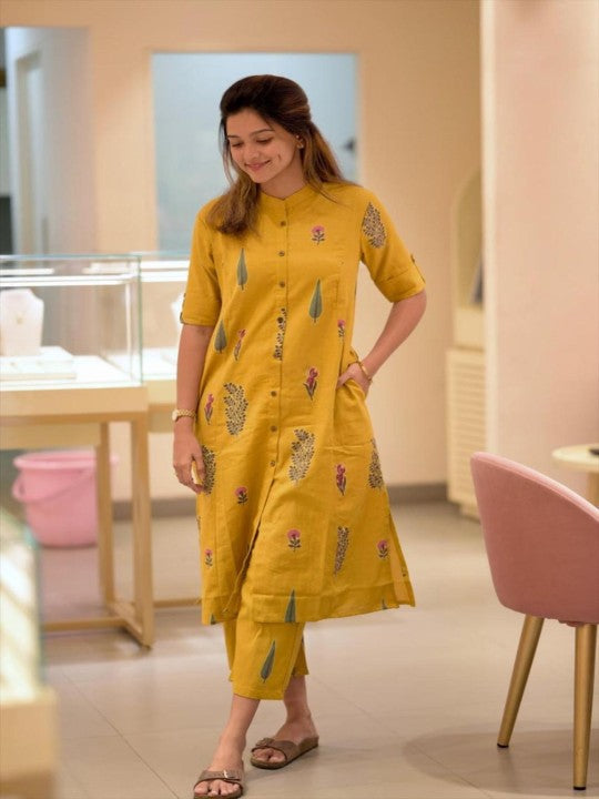 Floral Printed Straight Kurta With Trouser-1