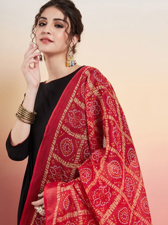 Anarkali Kurta With Palazzo & Dupatta