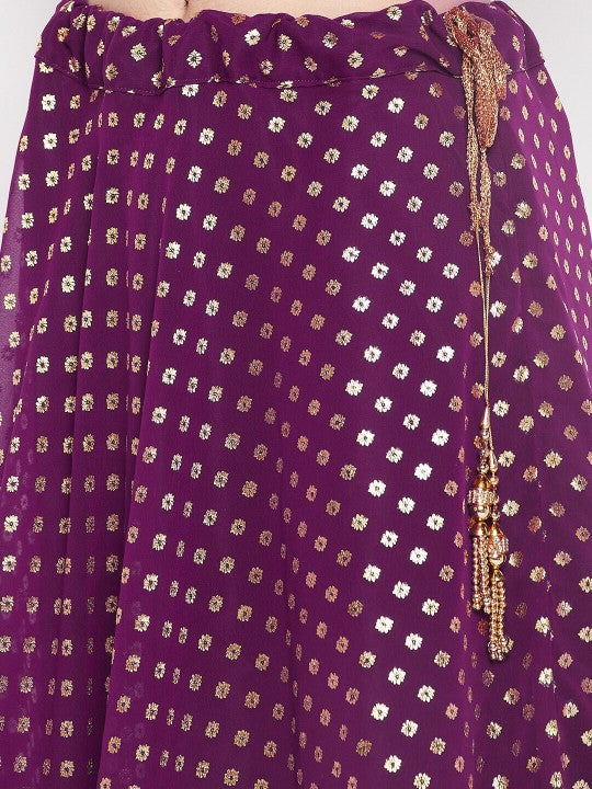 Printed Flared Maxi Skirt-2