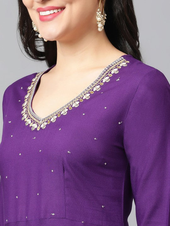 Women Regular Gotta Patti Kurta with Trousers & With Dupatta