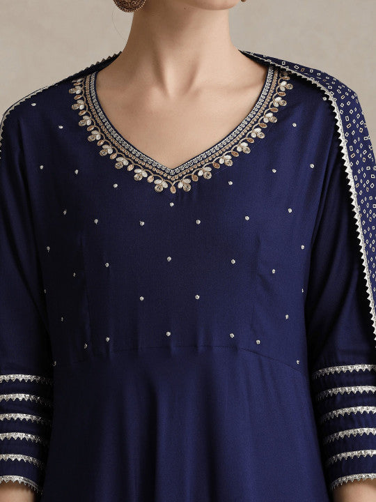 Women Regular Gotta Patti Kurta with Trousers & With Dupatta-20