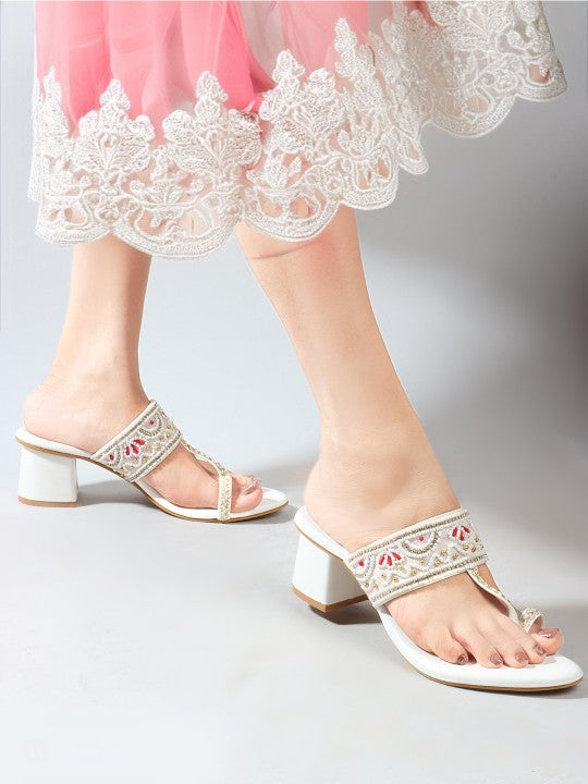 Women Festive Block Heel Sandals-13