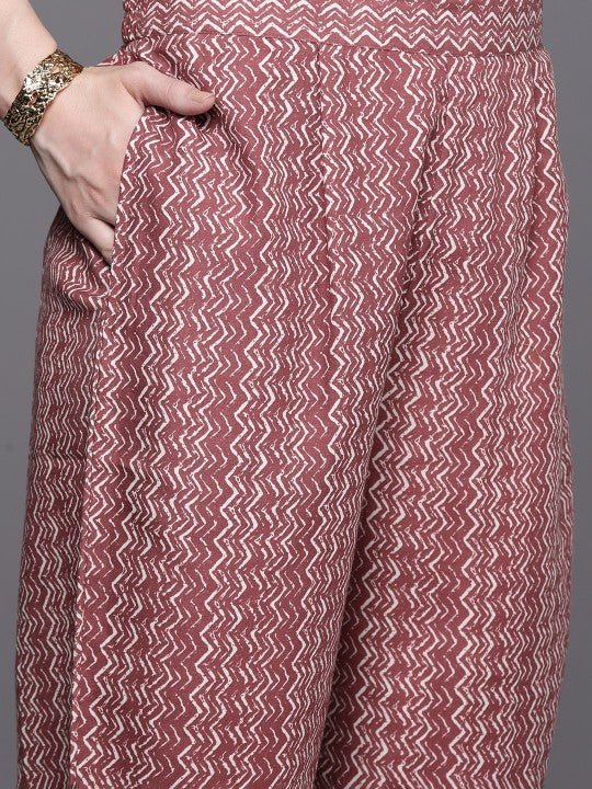 Bandhani Printed Regular Thread Work Pure Cotton Kurta With Trousers & Dupatta-5