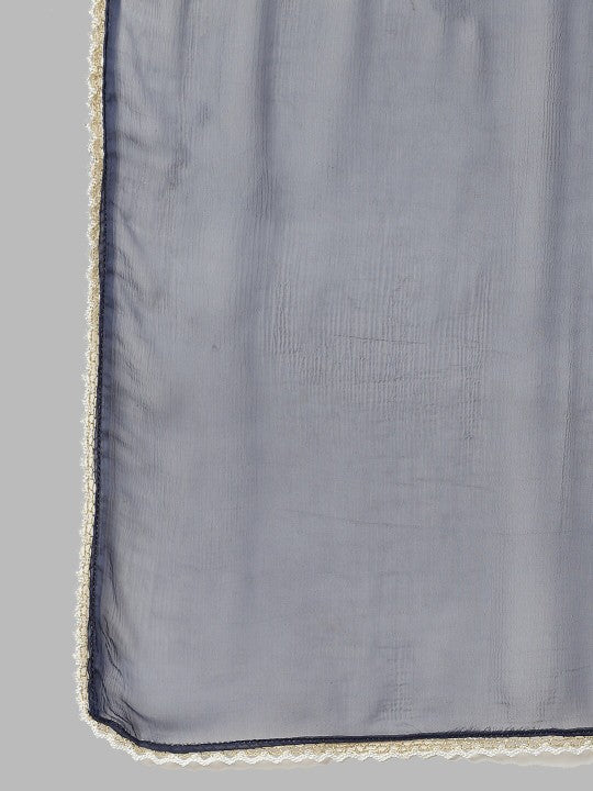 Ethnic Motifs Printed Sequinned Kurta with Palazzos & Dupatta-5