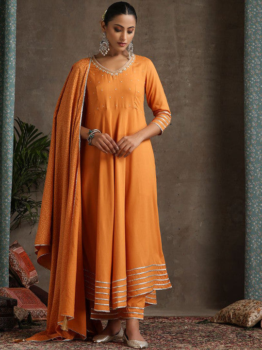 Women Regular Gotta Patti Kurta with Trousers & With Dupatta-25