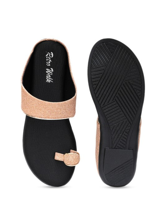 Embellished Retro Open Toe Flats