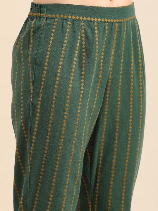 Regular Pure Cotton Kurta with Trousers-6