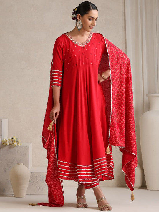Women Regular Gotta Patti Kurta with Trousers & With Dupatta-26