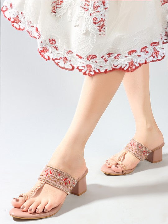 Women Festive Block Heel Sandals-11