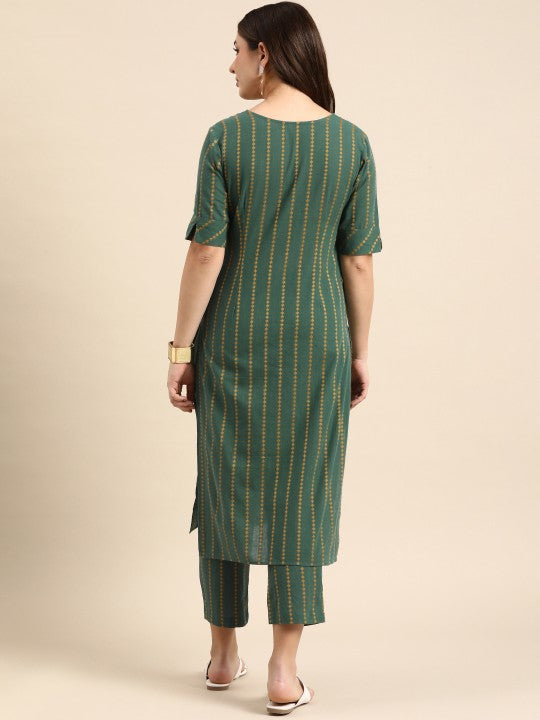Regular Pure Cotton Kurta with Trousers-4