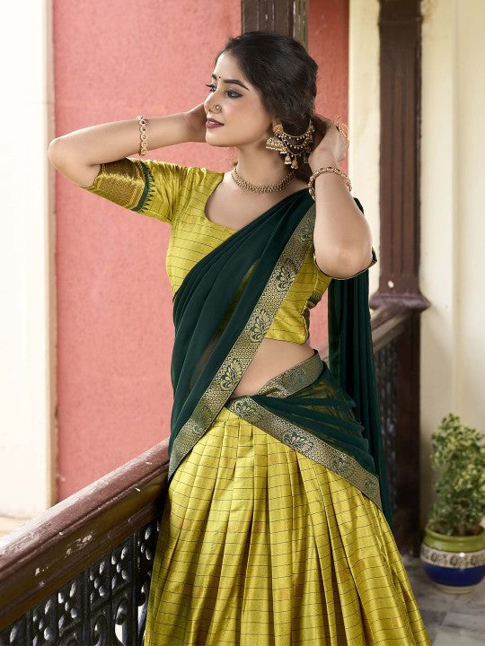 Ready to Wear Lehenga & Unstitched Blouse With Dupatta-2