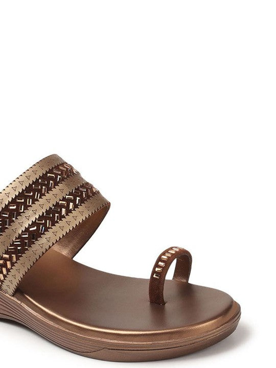 Women Textured Wedge Heel Sandals-3