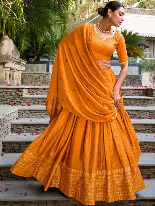 Embellished Ready to Wear Lehenga & Unstitched Blouse With Dupatta-13