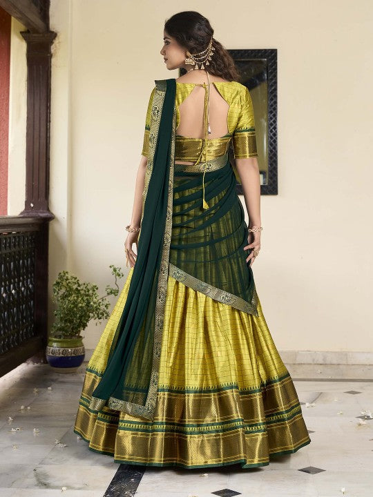 Ready to Wear Lehenga & Unstitched Blouse With Dupatta