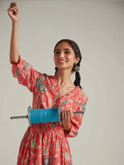 Floral Design Printed Maxi Dress