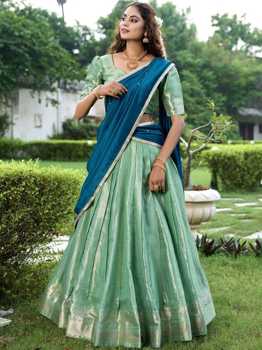 Ready to Wear Lehenga & Unstitched Blouse With Dupatta