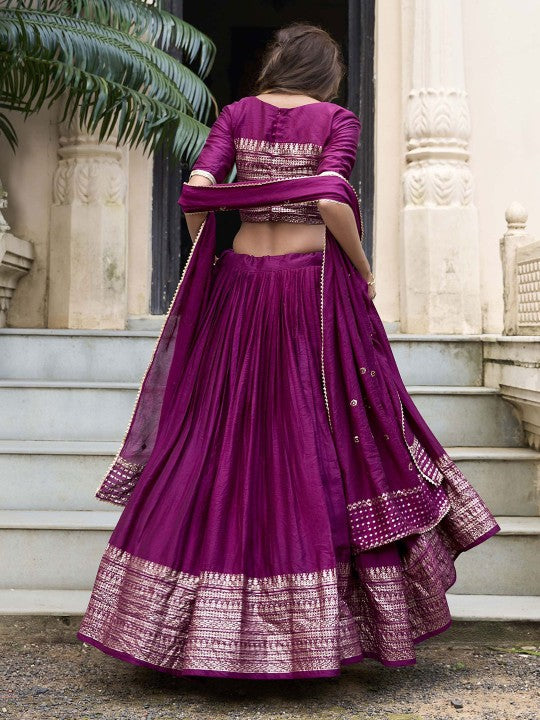 Embellished Ready to Wear Lehenga & Unstitched Blouse With Dupatta-4