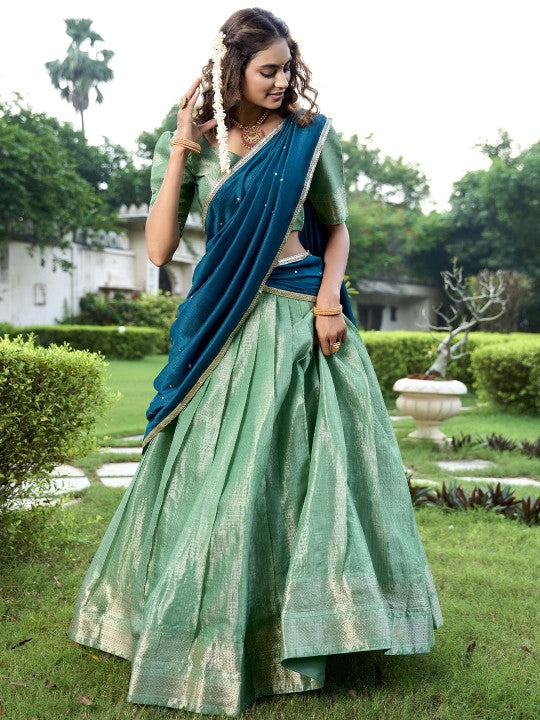 Ready to Wear Lehenga & Unstitched Blouse With Dupatta-3