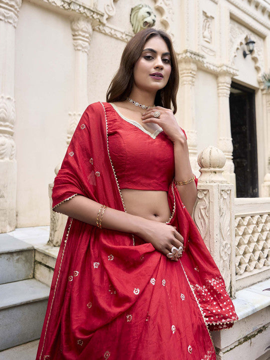 Embellished Ready to Wear Lehenga & Unstitched Blouse With Dupatta-7