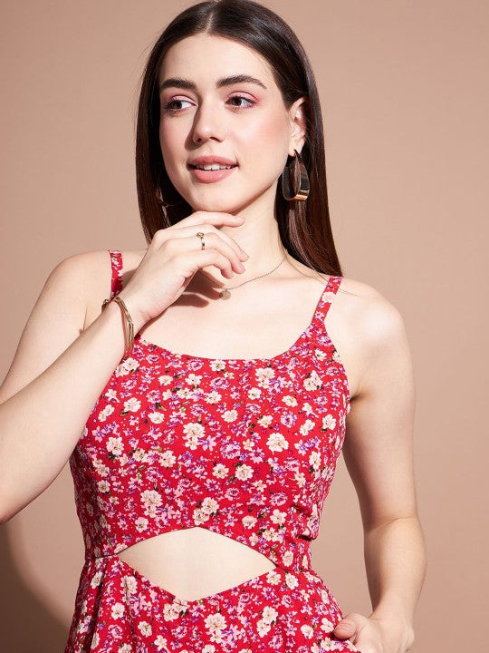 Women Printed Sleeveless Jumpsuit-2
