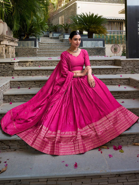 Embellished Ready to Wear Lehenga & Unstitched Blouse With Dupatta-19