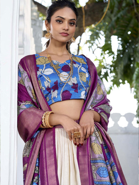 Printed Ready to Wear Lehenga & Unstitched Blouse With Dupatta