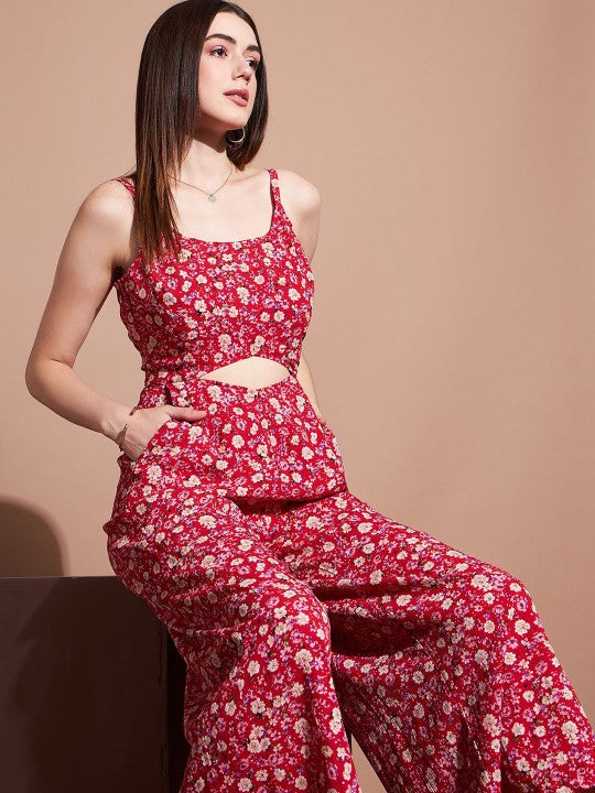 Women Printed Sleeveless Jumpsuit-6