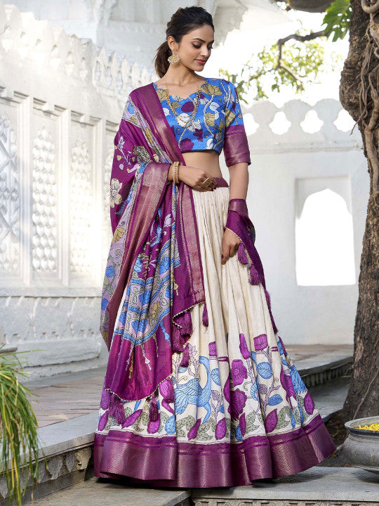 Printed Ready to Wear Lehenga & Unstitched Blouse With Dupatta-4