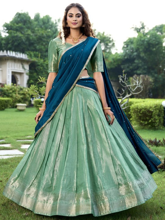 Ready to Wear Lehenga & Unstitched Blouse With Dupatta